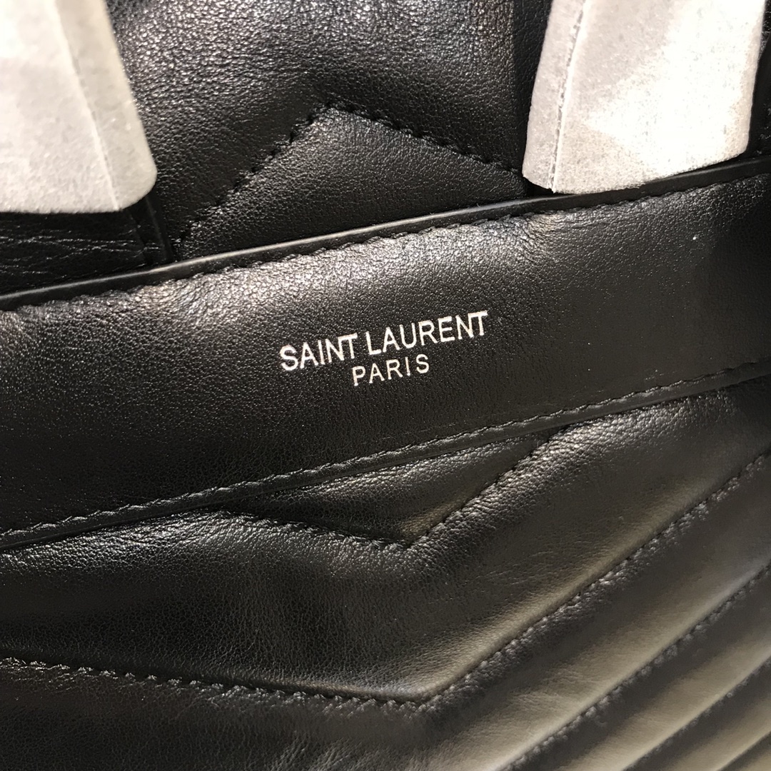 Saint Laurent Loulou Small Puffer Lambskin Backpack Black 487220 